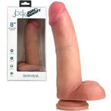 Jock 8" dual density silicone dildo with balls