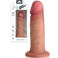 Jock 6" dual density silicone dildo with balls