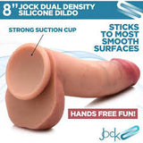 Jock 8" dual density silicone dildo with balls