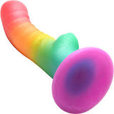 Simply sweet ribbed rainbow dildo