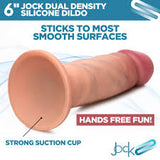 Jock 6" dual density silicone dildo with balls