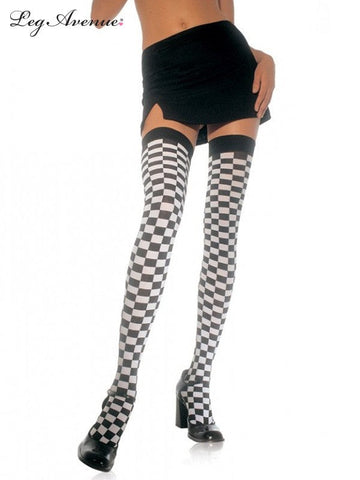 Leg avenue checkerboard thigh highs os 6281