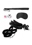 Black and white bondage belt restraint system