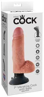 King cock 7" vibrating cock with balls