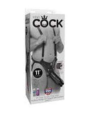 King cock 11" Two cocks one hole hollow strap on suspender system