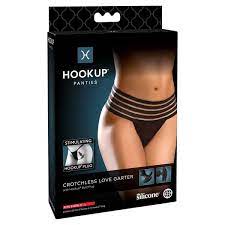 Hook up panties crotchless love garter