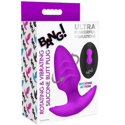 Rotating & vibrating silicone butt plug