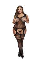 Crotchless garter bodystocking 5011