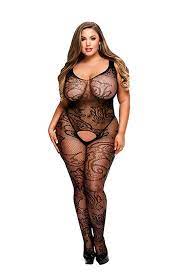 Crotchless jacquard bodystocking 5006