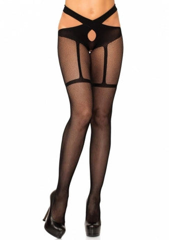 Leg avenue fishnet wrap around crotchless tights 9287