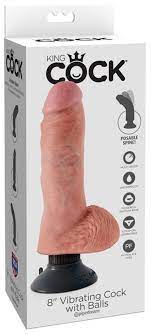 King cock 8" vibrating cock with balls