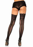 Leg avenue bow backseam stay up net thigh highs 1948