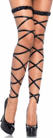 Leg avenue wet look garter leg wrap set 9143