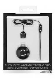 Silicone rechargeable vibrating plug remote controlled urethral sounding