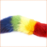 Colourful fox tail steel butt plug